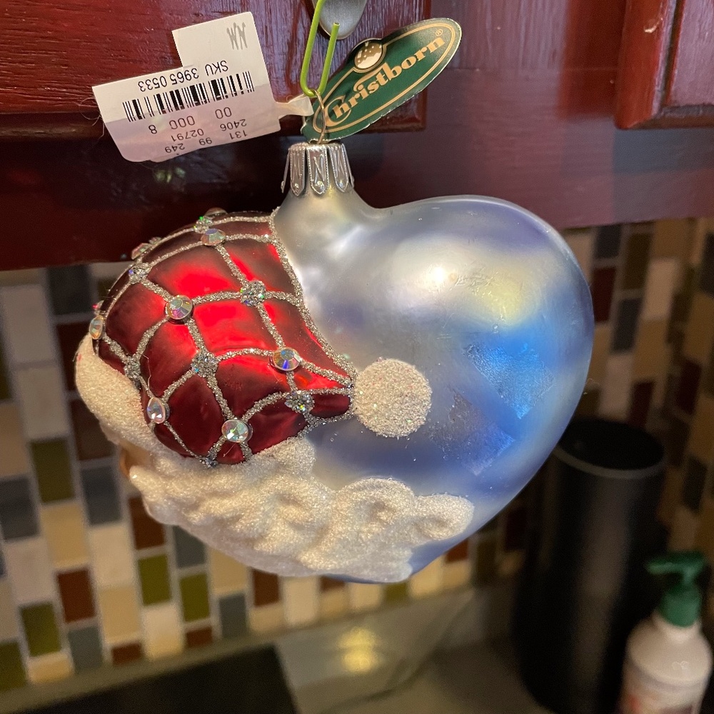 Christborn hand blown glass Santa ornament